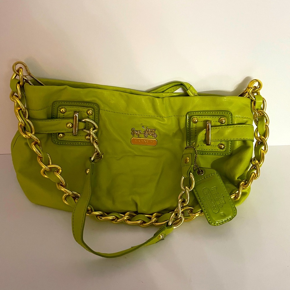 Coach purse. Lime green.